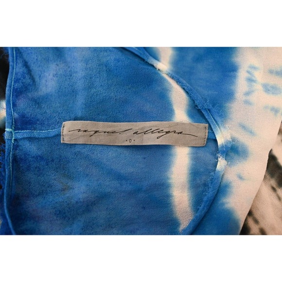 Raquel Allegra Dress Womens Blue Silk Tie Dye Kaftan Midi Size 0 / XS - Picture 4 of 6